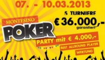 Montesino Poker Party: €36,000 GTD a bonus ďalších €4,000