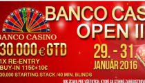 Banco Casino Open II s garanciou 30,000€ štartuje v piatok!