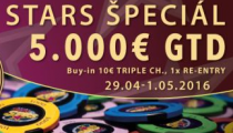 Rebuy Stars Špeciál €5,000 GTD: Overlay cez €3,500!