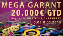 Rebuy Stars €20,000 GTD: Overlay zatiaľ viac ako €11,500!