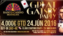 The Great Gatsby Party s GTD 4,000€ tento piatok v Banco Casino - už o týždeň štartuje SSOP!