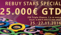 Rebuy Stars Špeciál €25,000 GTD: Víťazom Anton Lichvár za €4,500